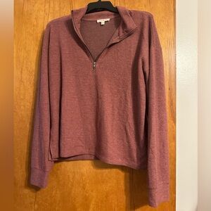 Mauve Quarter-Zip Pullover